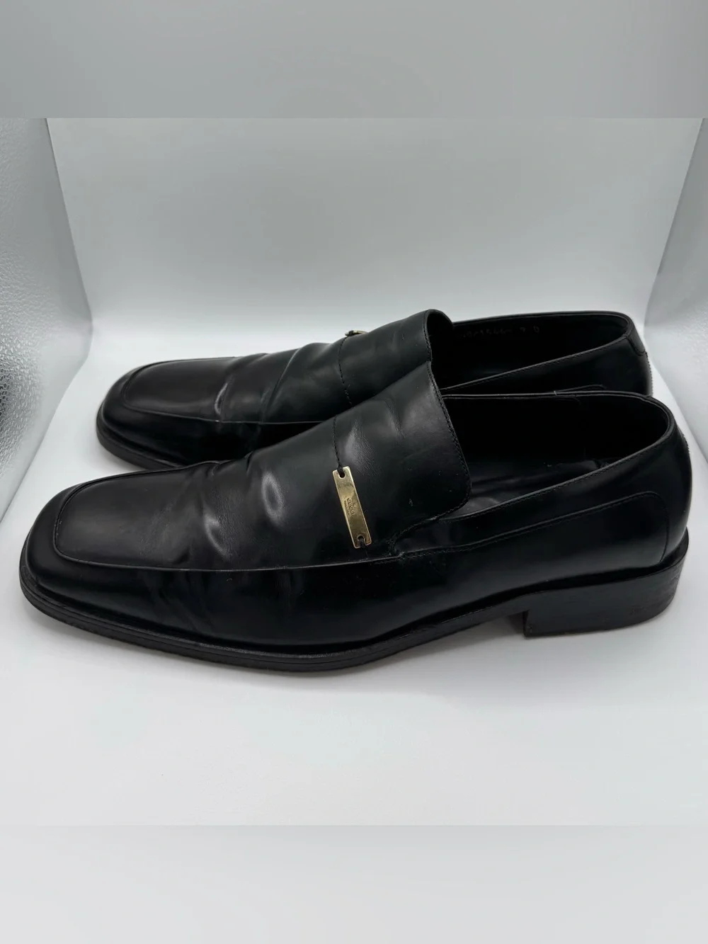 Vintage 90’s Gucci Men’s Square Toe Loafers Gold Hardware Size 9 Slip On